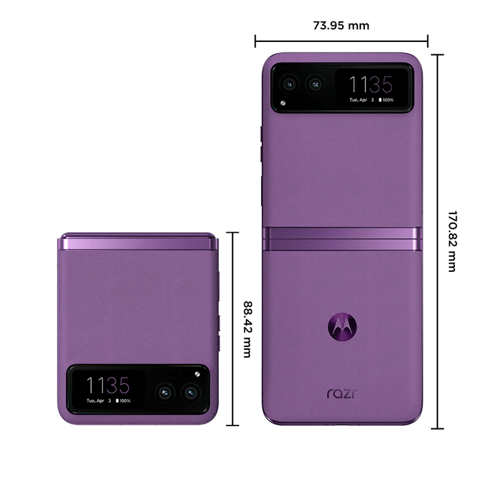 Dimensoes-smartphone-motorola-razr-40-lilac