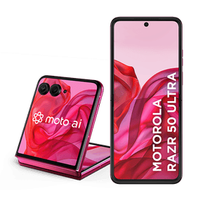 Smartphone Motorola Razr 50 Ultra 5G 512GB 24GB Ram Boost Tela dobrável 6,9" pOLED e externa 4” Moto AI camera IPX8 - Pink - Vegan Suede