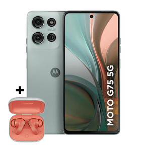 Smartphone Motorola Moto g75 5G + Moto Buds 256GB 16GB (8GB RAM +8GB RAM Boost) 50MP Sony Lytia 600 Camera Moto AI Ultrarresistencia military - Cinza - Vegan Leather