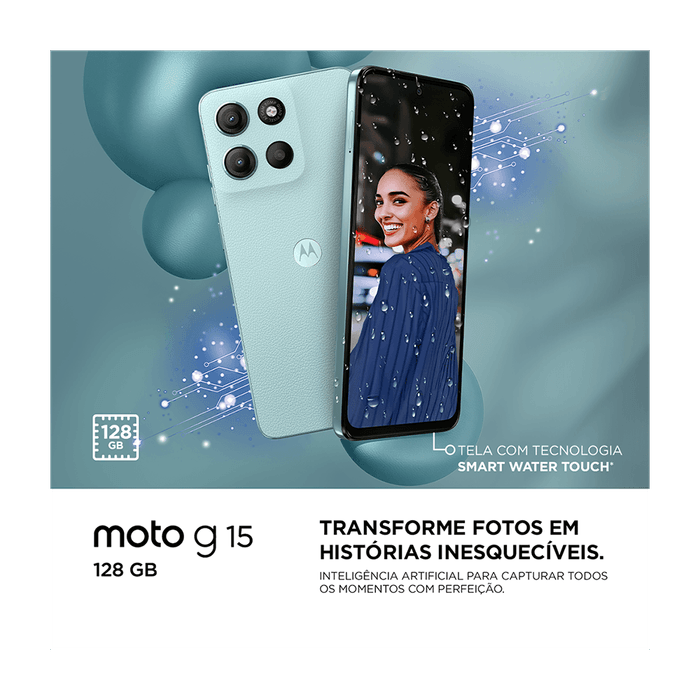 Tela-resistente-do-smartphone-celular-motorola-moto-g15-128gb-azul