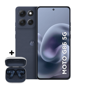 Smartphone Motorola Moto g86 5G + Moto buds 256GB 24GB (8GB RAM+16GB Ram Boost) Tela 1.5K pOLED, 50MP Sony camera OIS Moto AI, videos em 4K, IP68 + IP69 - Grafite