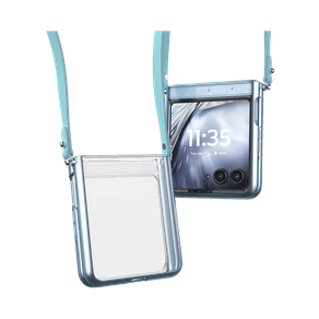 Crossbody Case Motorola Razr 50 e Razr 60 - Capa protetora com Alça ajustável Translúcida