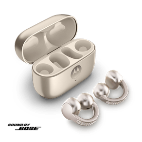 Fone de ouvido Sem Fio Moto Buds Loop Crystals by Swarovski Sound by Bose, Bluetooth, Uso confortável com clipe, Open-ear, OWS na cor Pantone - French Oak