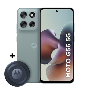 Kit smartphone moto g56 5G + moto tag rastreadora 256GB 24GB (8GB RAM+16GB Ram Boost) e 50MP Sony Lytia 600 AI Camera Ultrarresistência militar IP68 + IP69 - Cinza