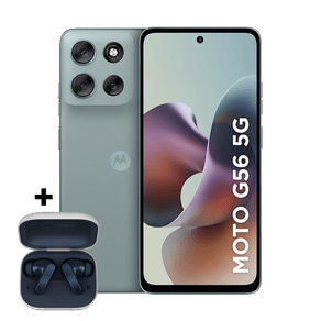 Smartphone Motorola Moto g56 5G + Moto Buds 256GB 24GB (8GB RAM+16GB Ram Boost) e 50MP Sony Lytia 600 AI Camera Ultrarresistência militar IP68 + IP69 - Cinza