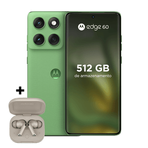 Kit motorola edge 60 e fone moto buds+ 512GB 24GB (12 GB RAM+12 GB Ram Boost) Tela Quad-Curve moto AI 50MP Sony Camera Ultrarresistência Militar IP68 + IP69 - Verde