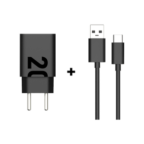 Kit carregador de Parede Motorola TurboPower™ 20W + cabo USB-A USB-C 1 metro Preto