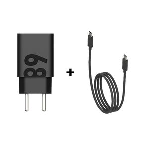 Kit carregador de parede Motorola TurboPower™ 68W + cabo USB- C P/ USB-C 2 metros Preto