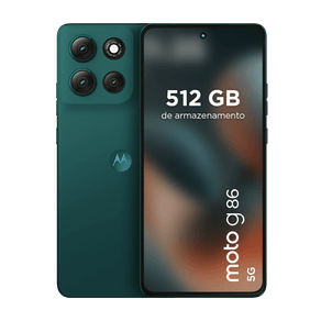 Smartphone Motorola Moto g86 512 GB / 8 GB RAM 8GB RAM+16GB Ram Boost, Tela 1.5K pOLED, 50MP Sony camera OIS Moto AI, videos em 4K, IP68 + IP69 - Verde Escuro