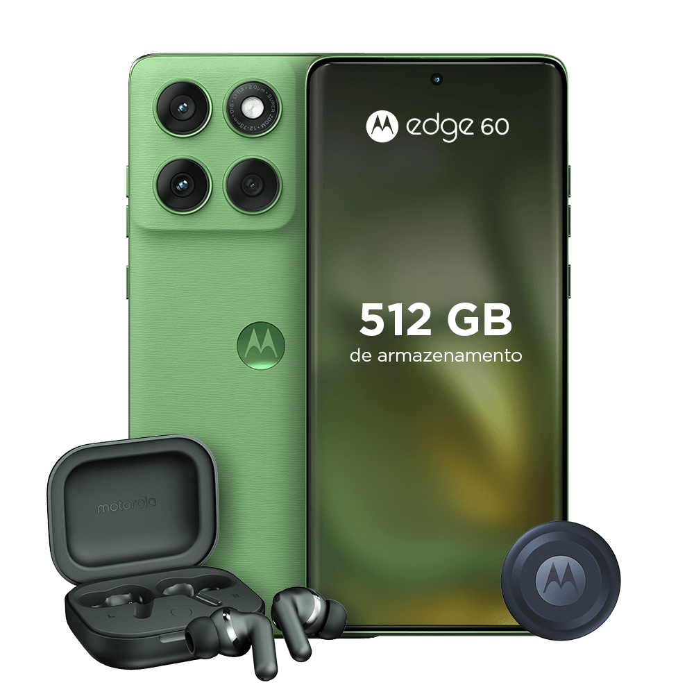 Kit Motorola Edge 60 512 GB com Moto Buds+ e Moto Tag