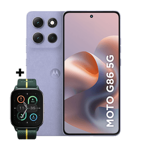 Kit smartphone moto g86 512 GB + moto watch fit 24GB (12GB RAM+12GB Ram Boost) Tela 1.5K pOLED, 50MP Sony camera OIS Moto AI, videos em 4K, IP68 + IP69 - Lilás