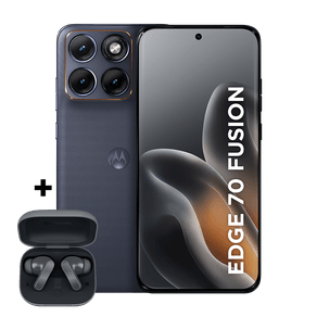 Kit smartphone motorola edge 70 fusion e fone moto buds bass 256GB 24GB (8GB RAM + 16GB RAM Boost), camera 50MP Sony Lytia 710, Tela 1.5K extreme Amoled 144hz - Grafite