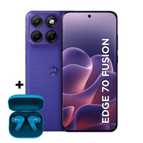 Kit smartphone motorola edge 70 fusion e fone moto buds bass 256GB 24GB (8GB RAM + 16GB RAM Boost), camera 50MP Sony Lytia 710, Tela 1.5K extreme Amoled 144hz - Roxo