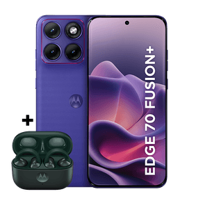 Kit smartphone motorola edge 70 fusion + e fone moto buds loop 256B 24GB (12GB RAM + 12GB RAM Boost), camera 50MP Sony Lytia 710, Tela 1.5K extreme Amoled 144hz - Roxo