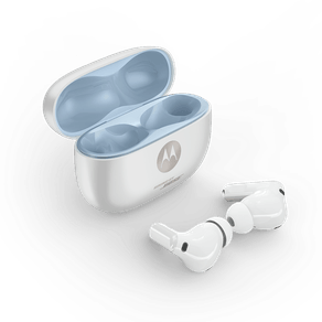 Fone de ouvido Sem Fio Bluetooth Motorola Moto Buds 2 plus Sound by Bose Bluetooth 6.0, TWS, IP54, Cancelamento de ruído ativo e até 40h de bateria - Branco