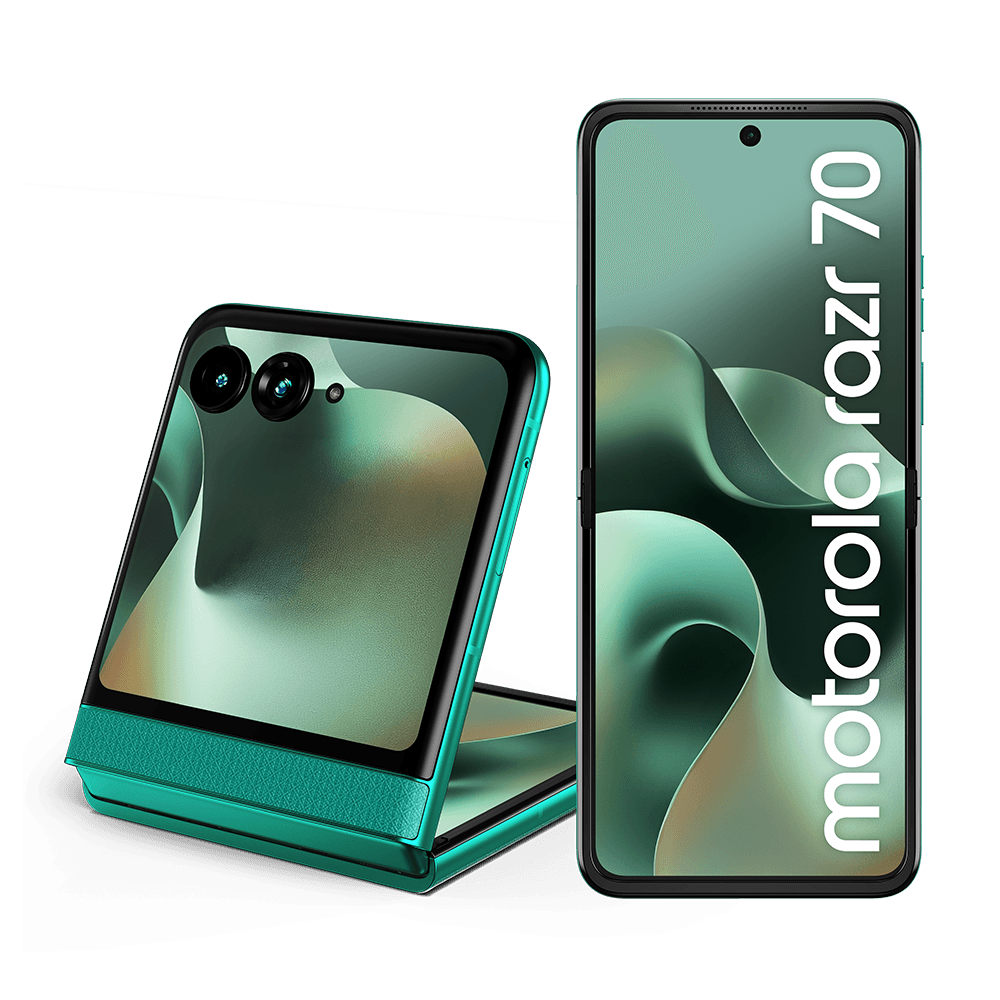 Smartphone Motorola Razr 70 5G - 256GB - 8GB RAM+16GB Ram Boost, tela interna 6.9" e externa 3.6", extreme AMOLED, câmera 50MP, IP48 - Verde