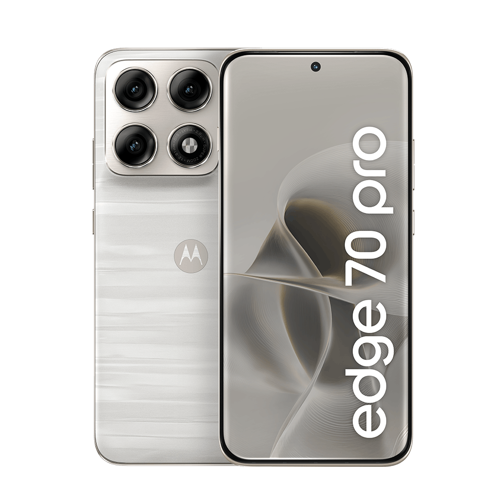 Smartphone Motorola Edge 70 Pro 5G 512GB - 12GB RAM+12GB Ram Boost, 4 câmeras de 50MP, Tela 1.5K extreme AMOLED 144Hz, Bateria 6500 mAh, IP68/IP69 - Branco