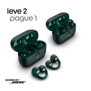 Fone de ouvido Sem Fio Moto Buds Loop - compre 1 e leve 2 Sound by Bose, Bluetooth, Uso confortável com clipe, Open-ear, OWS - Verde