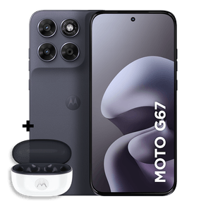Kit Smartphone Motorola Moto g67 5G 128GB + Moto Buds 2 4GB RAM + 8GB RAM Boost, camera 50MP Sony Lytia 600, tela 1.5K extreme Amoled 120hz, ultrarresistente - Chumbo