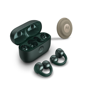 Kit Fone de ouvido Sem Fio Moto Buds Loop + Moto Tag 2 Sound by Bose, Bluetooth, Uso confortável com clipe, Open-ear, OWS - Verde