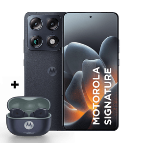 Kit Smartphone Motorola Signature 5G 256GB + Moto Buds 2 Plus 12GB RAM + 12GB RAM Boost, 3 cameras 50MP Sony Lytia e Zoom 100x, Tela 1.5K extreme Amoled 165hz - Preto