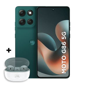 Kit Smartphone Motorola Moto g86 512 GB + Moto Buds 2 12GB RAM+12GB Ram Boost, Tela 1.5K pOLED, 50MP Sony camera OIS Moto AI, videos em 4K, IP68 + IP69 - Verde Escuro