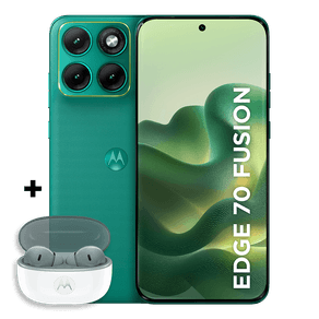 Kit Smartphone Motorola Edge 70 Fusion 5G 8 GB RAM + Moto Buds 2 256GB - 8GB RAM + 16GB RAM Boost, camera 50MP Sony Lytia 710, Tela 1.5K extreme Amoled 144hz - Verde