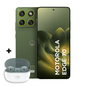 Kit Smartphone Motorola Edge 70 5G 256GB + Moto Buds 2 8GB RAM + 16GB RAM Boost, Ultrafino, 3 cameras 50MP e tela extreme Amoled 120hz - Bronze Green